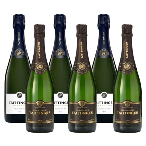 Mixed Case of Taittinger Brut Vintage and Prelude Grand Crus (6x75cl)
